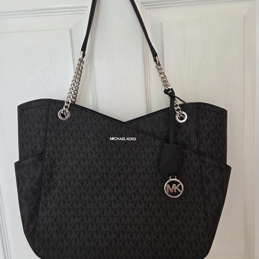 Michael Kors Black Signature Logo Tote Bag